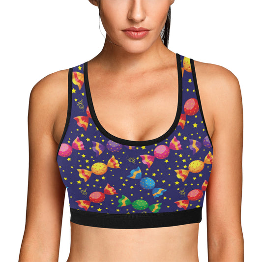 Candy Pattern Print Design CA06 Sports Bra