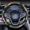 Cactus Pattern Print Design 06 Steering Wheel Cover with Elastic Edge