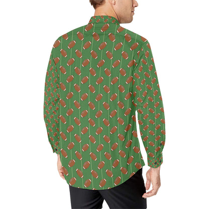American Football on Field Themed Men's Long Sleeve Shirt