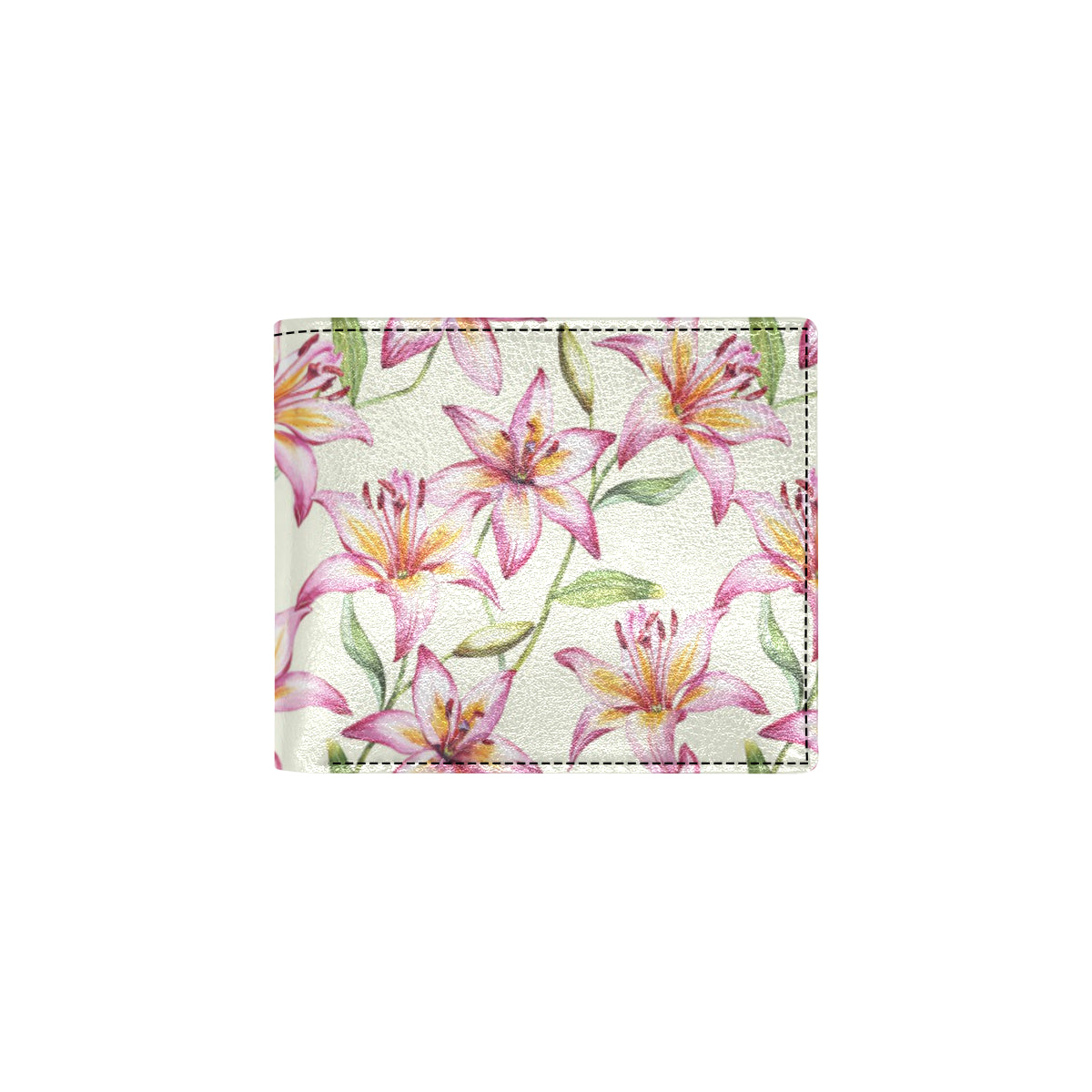 Lily Pattern Print Design LY011 Men's ID Card Wallet