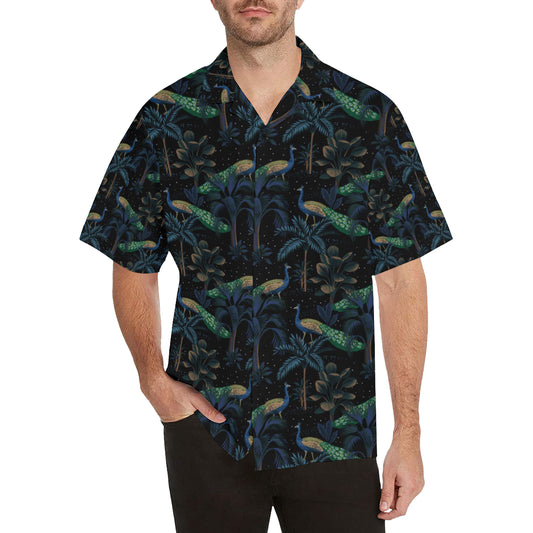 Rainforest Peacock Pattern Print Design A04 Men's Hawaiian Shirt