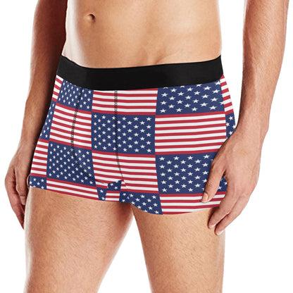 Patriotic US Flag Pattern Print Design A03 Men's Boxer Briefs
