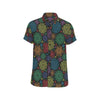 Chakra Mandala Print Pattern Men's Short Sleeve Button Up Shirt