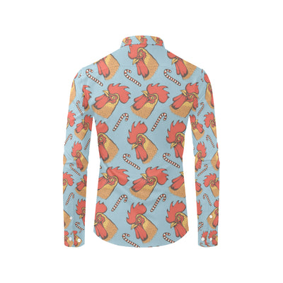 Rooster Pattern Print Design A05 Men's Long Sleeve Shirt