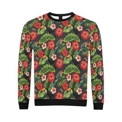 Tropical Flower Pattern Print Design TF04 Men Long Sleeve Sweatshirt