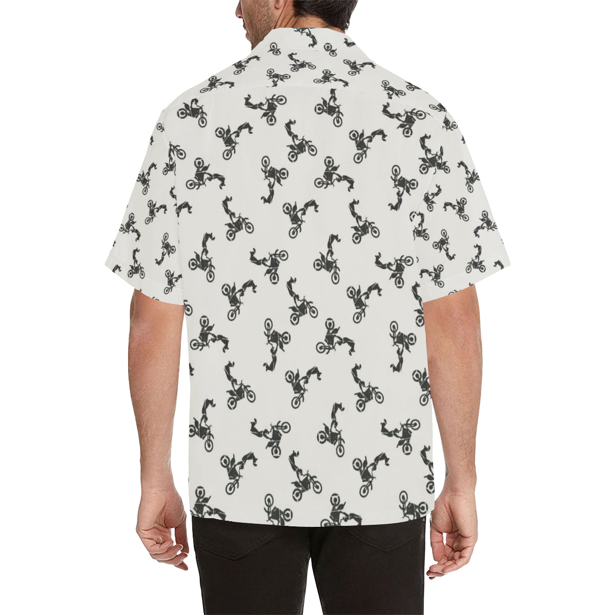 Motocross Pattern Print Design 03 Men's Hawaiian Shirt