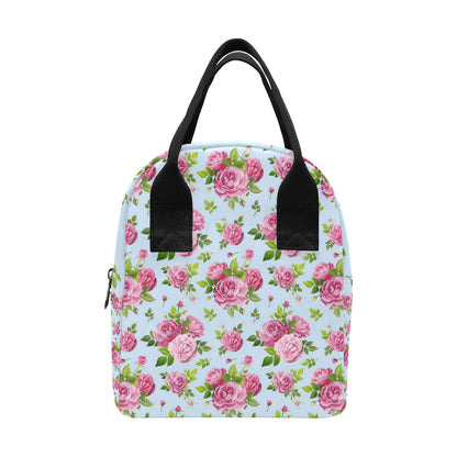 Rose Pink Pattern Print Design RO08 Insulated Lunch Bag