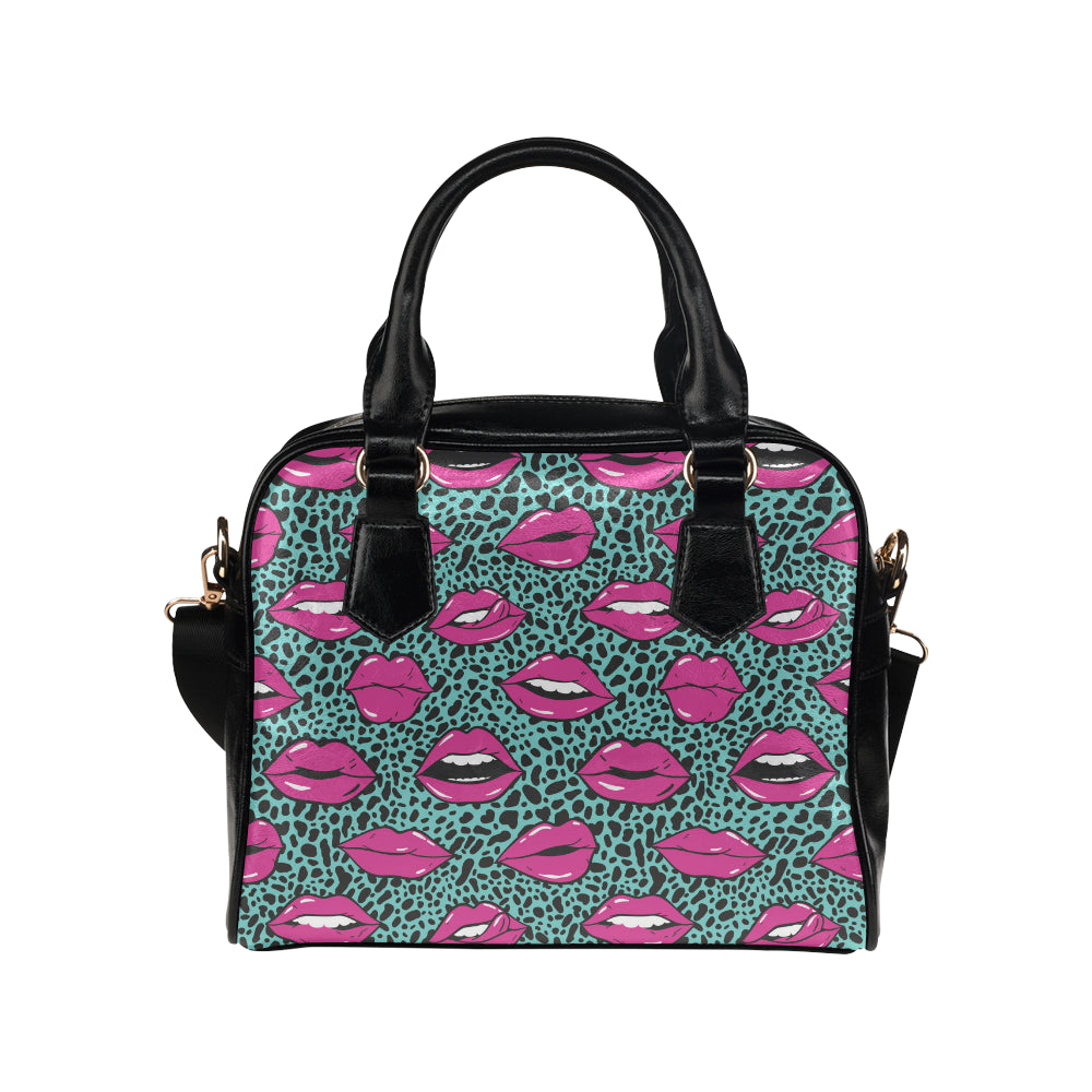 Lip Pattern Print Design 04 Shoulder Handbag