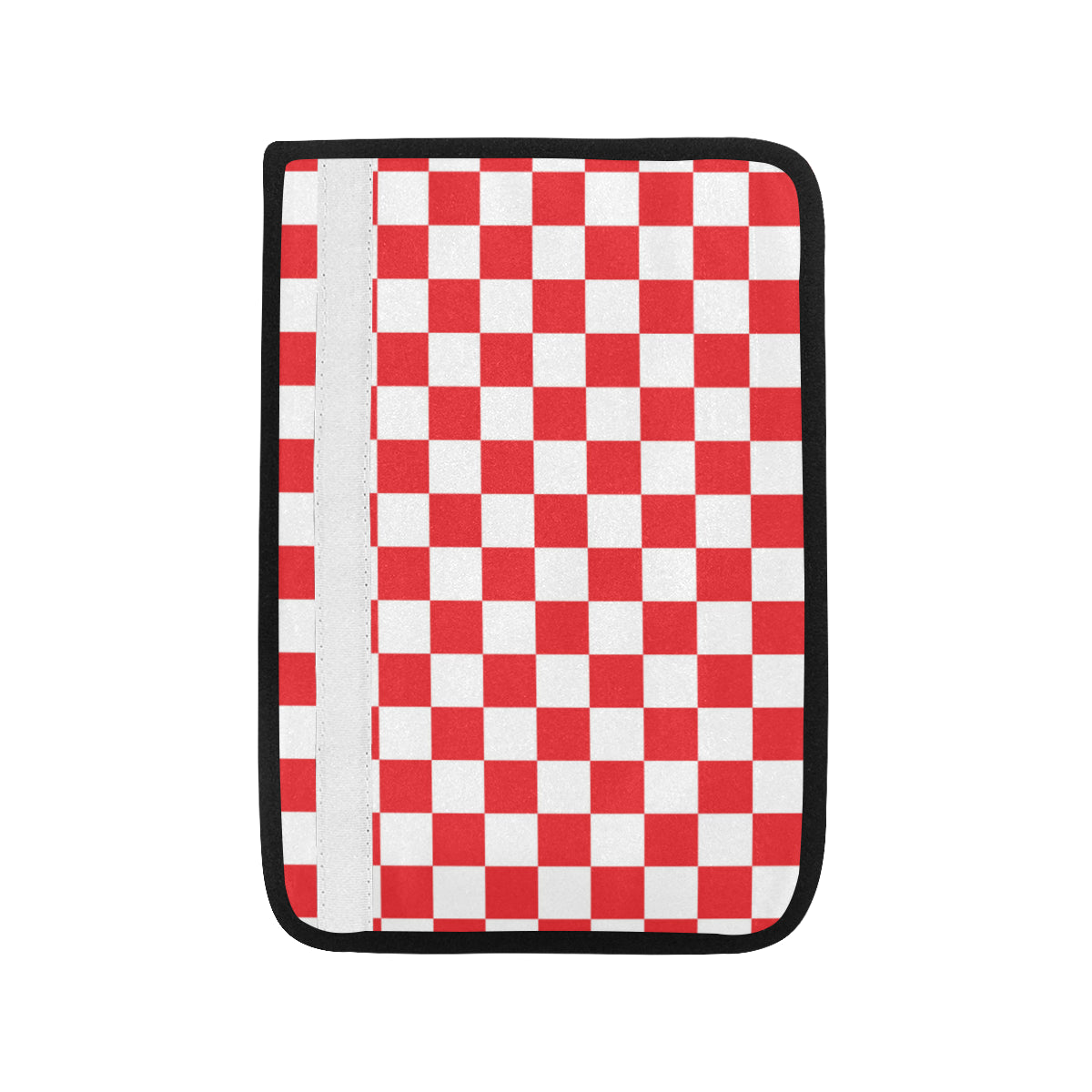 Checkered Red Pattern Print Design 04 Car Seat Belt Cover