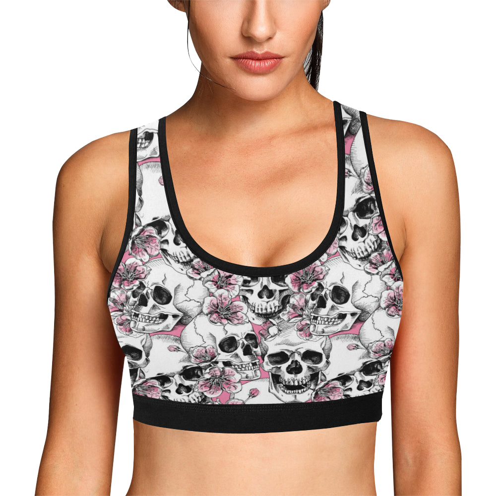 Cherry Blossom Pattern Print Design CB03 Sports Bra