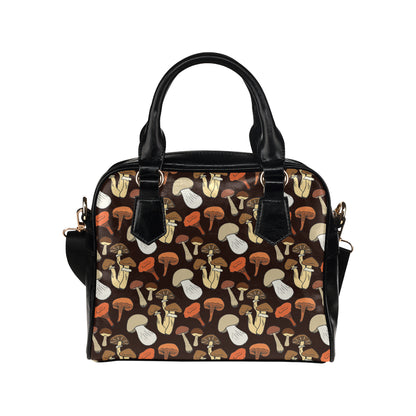Mushroom Pattern Print Design A05 Shoulder Handbag