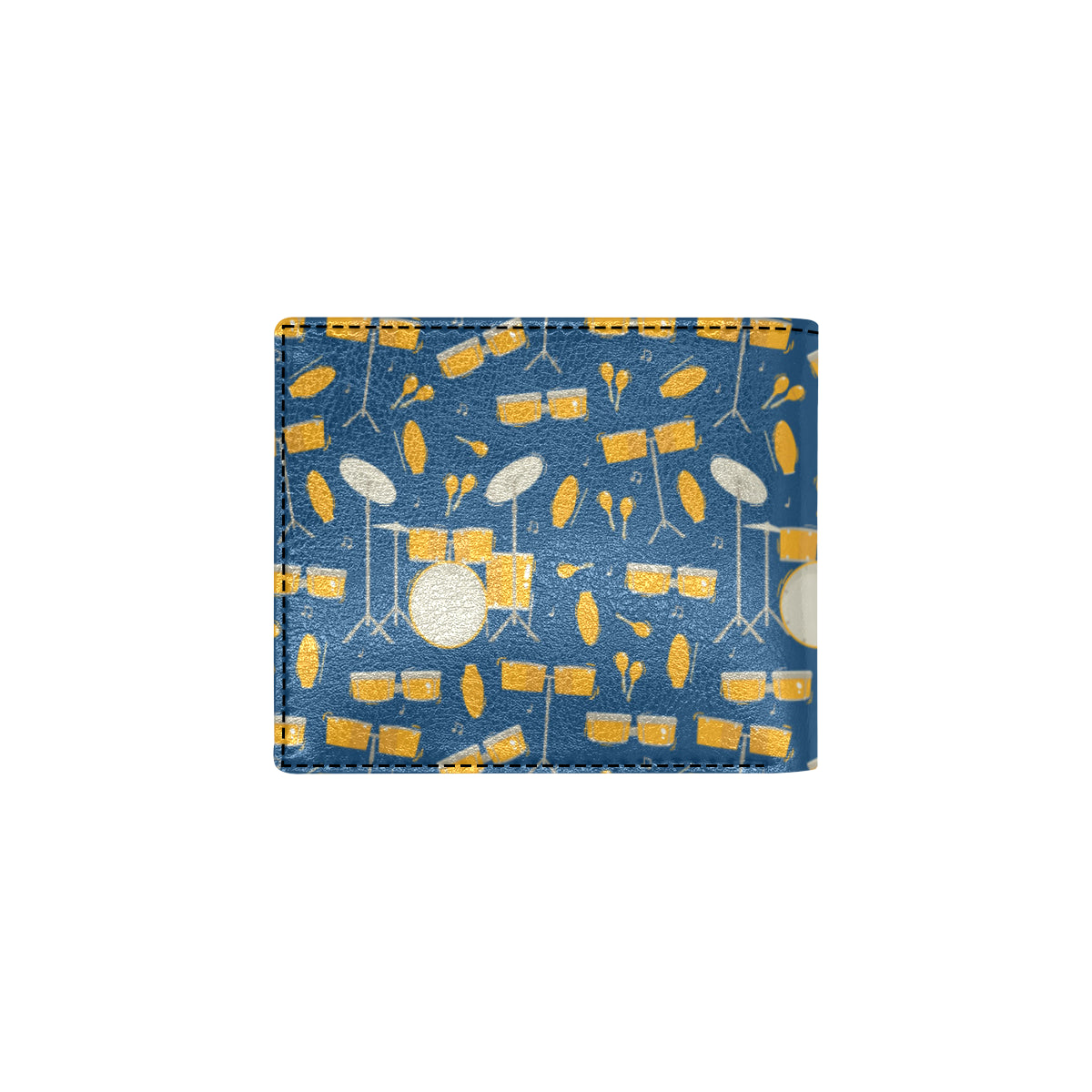Drum Set Pattern Print Design 03 Men's ID Card Wallet