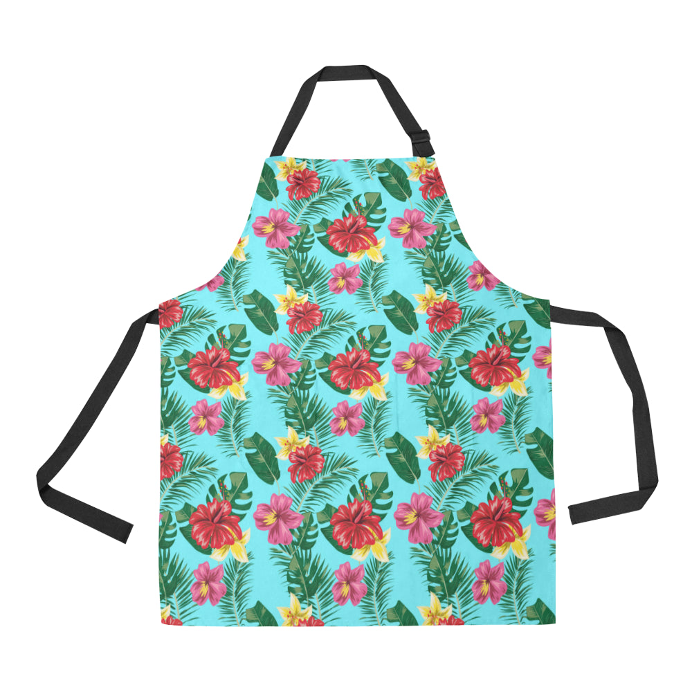 Hibiscus Hawaiian Flower Apron with Pocket