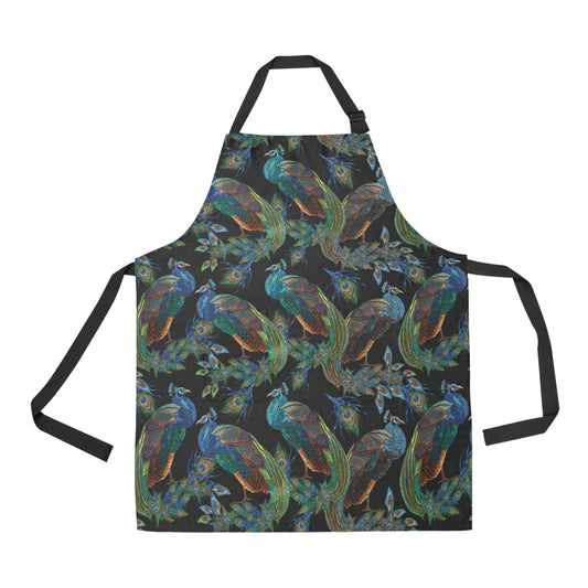 Peacock Pattern Print Design A04 Apron with Pocket