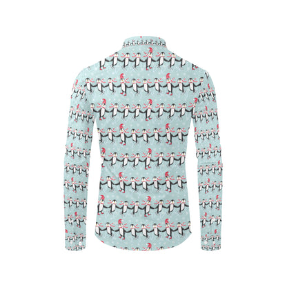 Penguin Sking Design Men's Long Sleeve Shirt
