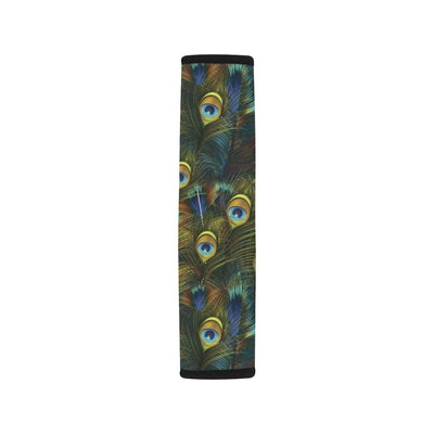 Peacock Feather Pattern Print Design A03 Car Seat Belt Cover