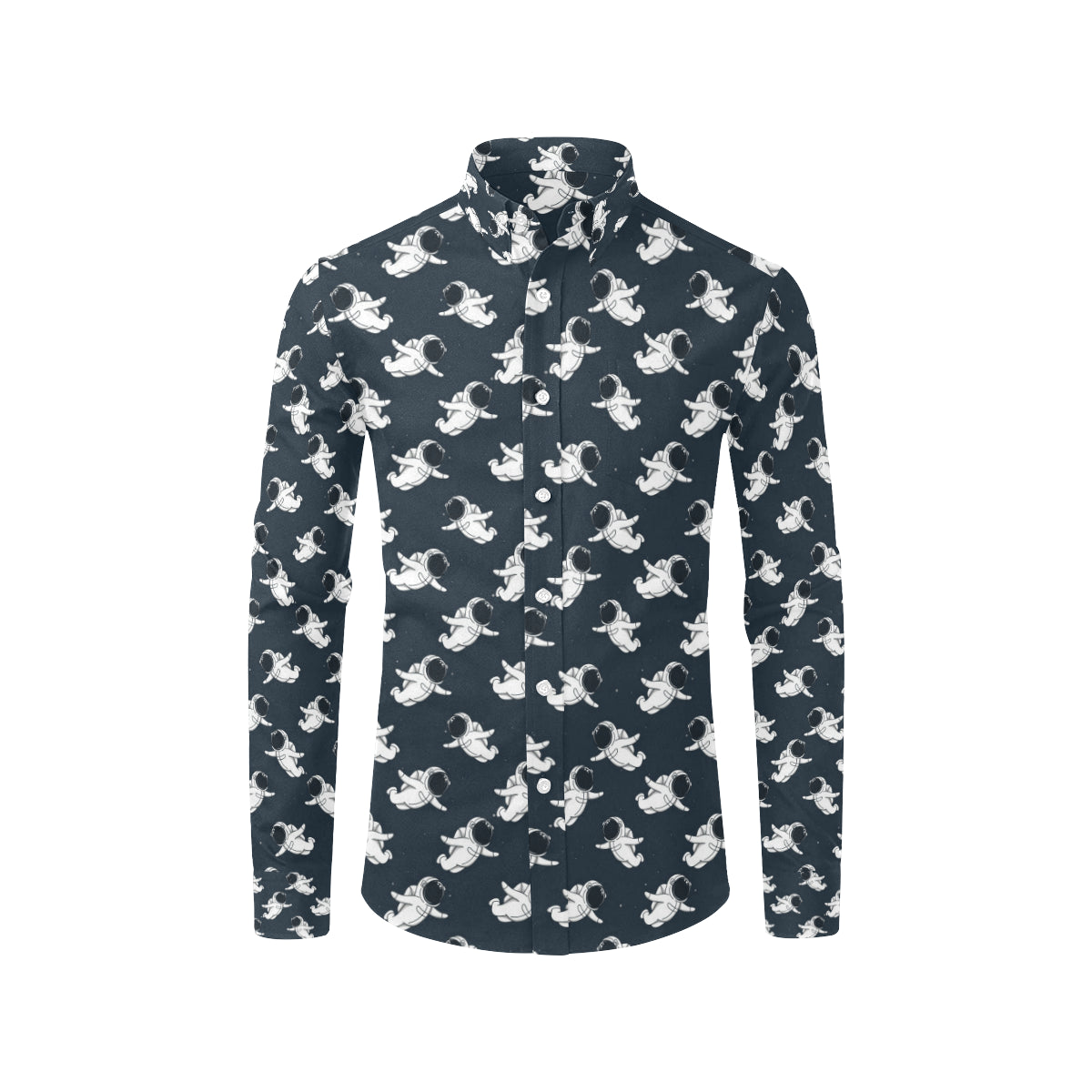 Astronaut Pattern Print Design 02 Men's Long Sleeve Shirt