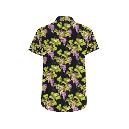 Grape Pattern Print Design GP04 Men's Short Sleeve Button Up Shirt