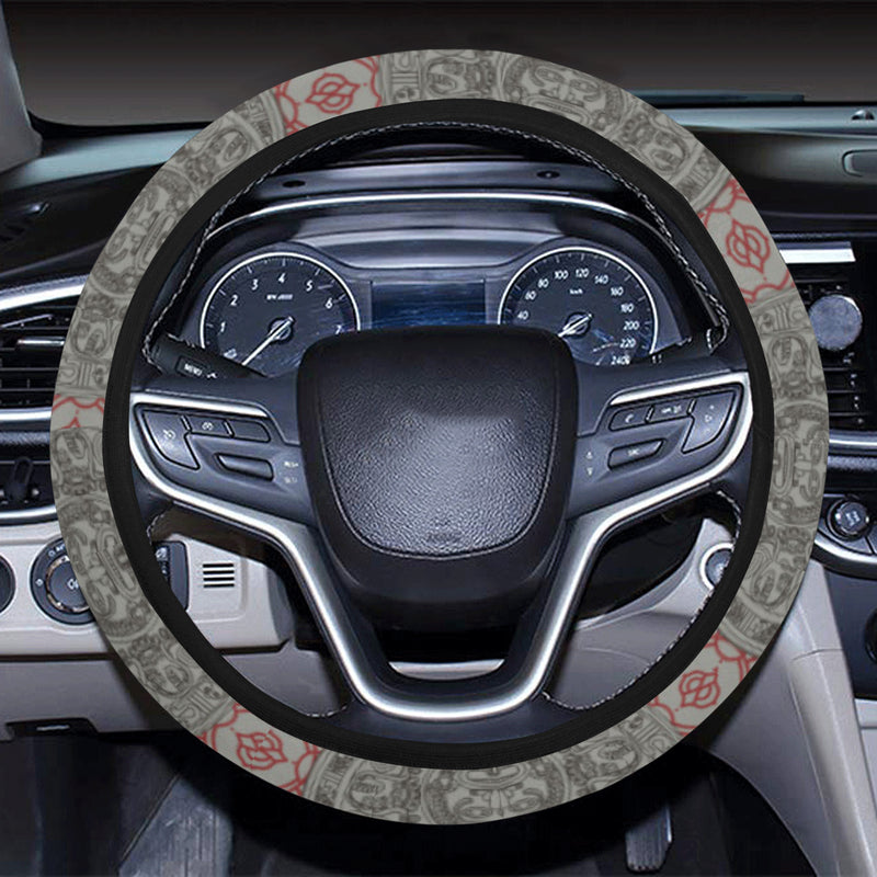 Calendar Aztec Style Print Pattern Steering Wheel Cover with Elastic Edge