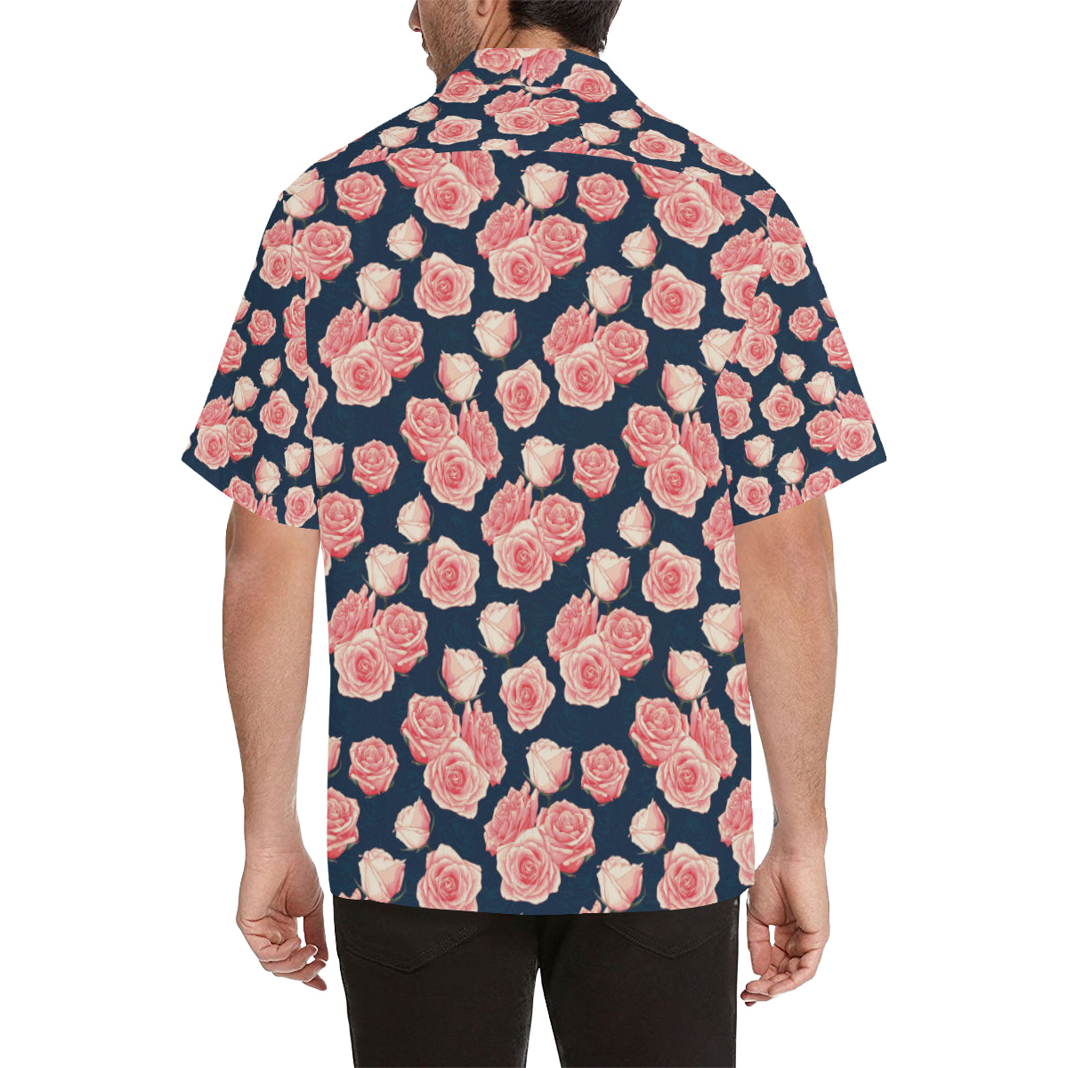 Rose Pattern Print Design A03 Men's Hawaiian Shirt