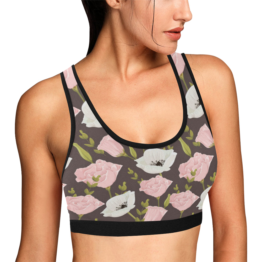 Anemone Pattern Print Design AM011 Sports Bra