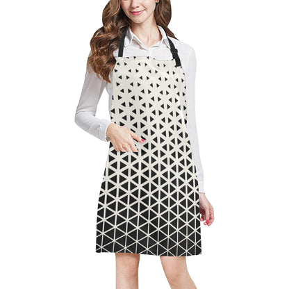 Geometric Black White Pattern Print Design 03 Apron with Pocket