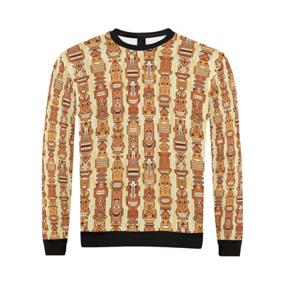 Tiki Orange Vertical Pattern Men Long Sleeve Sweatshirt