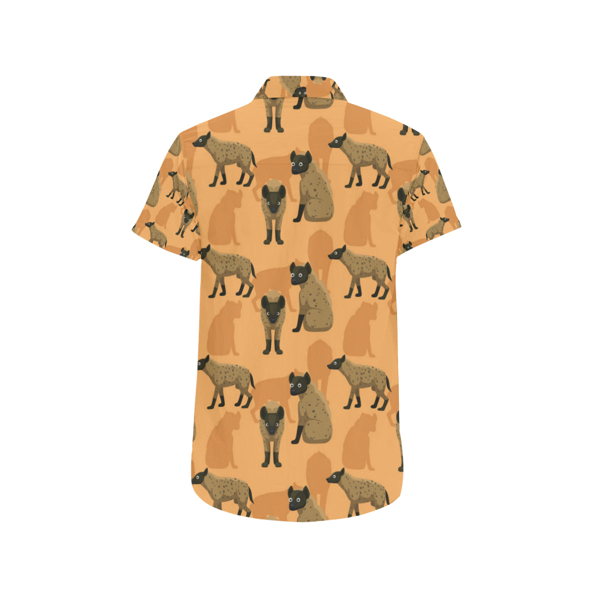 Hyena Pattern Print Design 01 Men's Short Sleeve Button Up Shirt