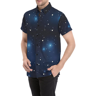 Night sky Pattern Print Design A02 Men's Short Sleeve Button Up Shirt