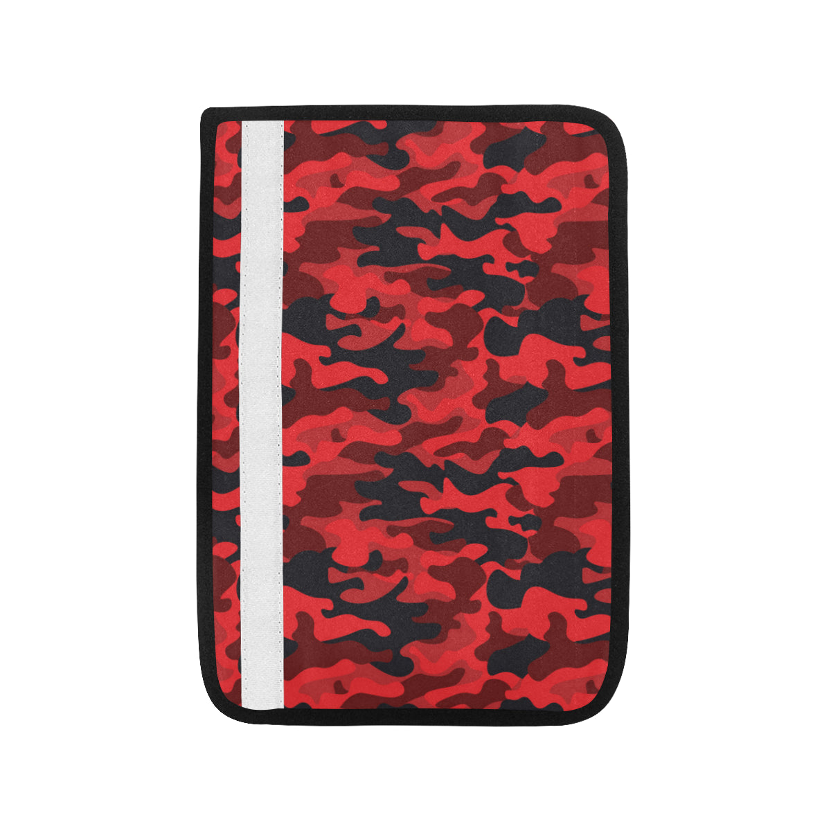 Camo Red Pattern Print Design 03 Car Seat Belt Cover