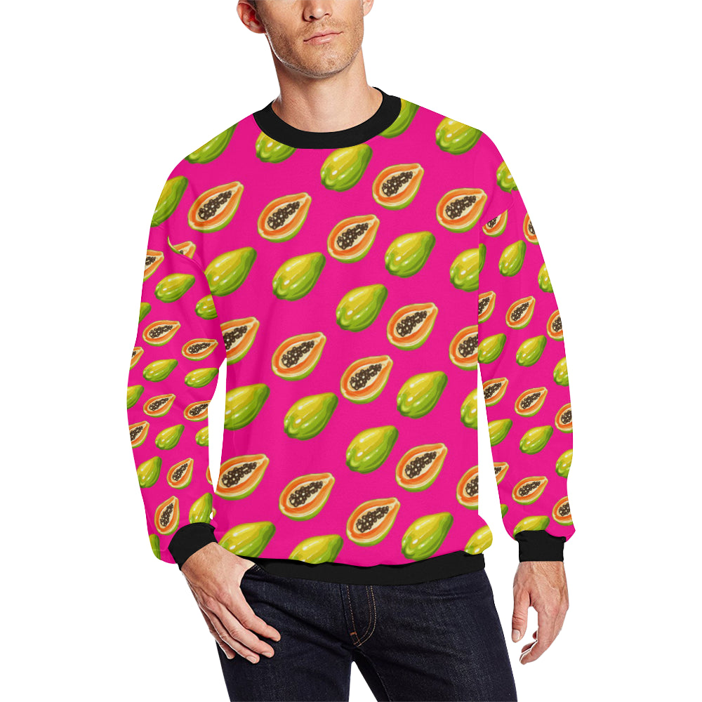 Papaya Pattern Print Design PP02 Men Long Sleeve Sweatshirt