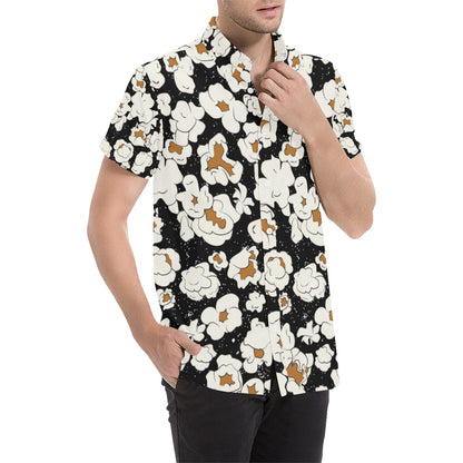 Popcorn Pattern Print Design A02 Men's Short Sleeve Button Up Shirt