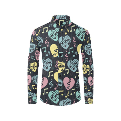 Music note Pattern Print Design A03 Men's Long Sleeve Shirt