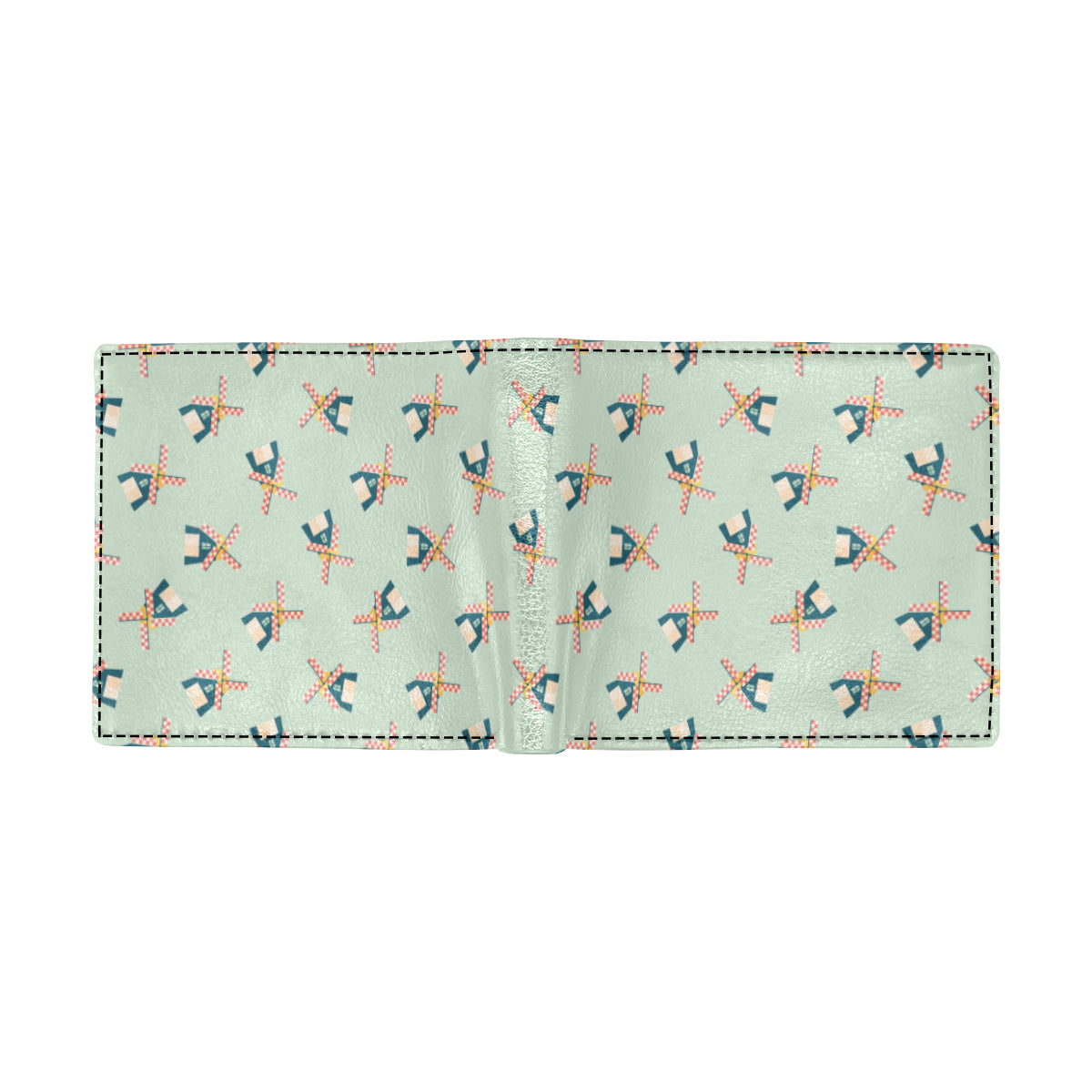 Windmill Pattern Print Design 02 Men's ID Card Wallet