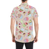 Cupcake Pattern Print Design CP06 Men's Short Sleeve Button Up Shirt