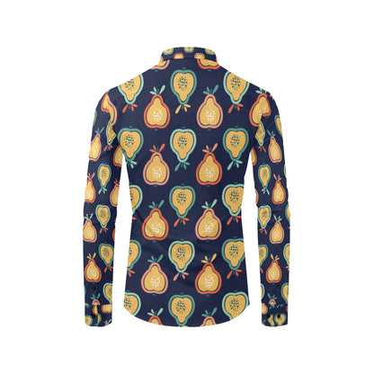 Pear Pattern Print Design PE03 Men's Long Sleeve Shirt