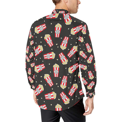 Popcorn Pattern Print Design A01 Men's Long Sleeve Shirt