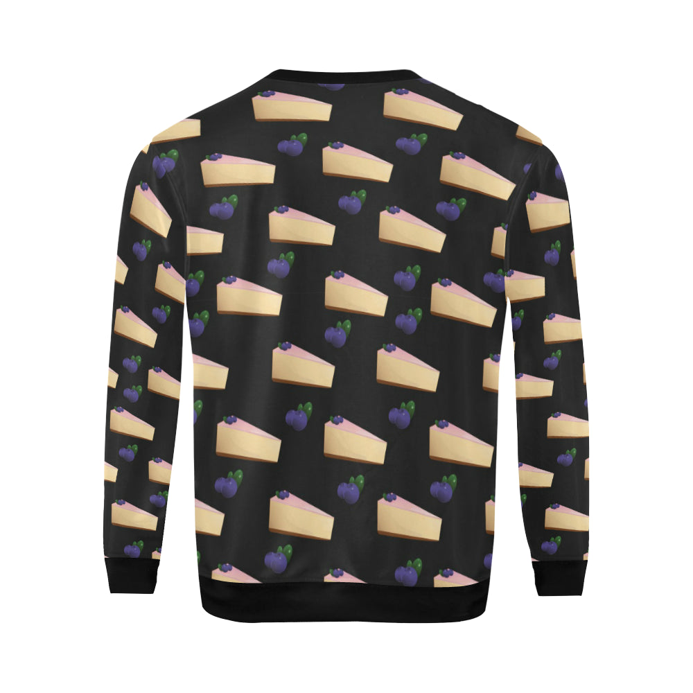 Cheesecake blueberry Pattern Print Design CK01 Men Long Sleeve Sweatshirt