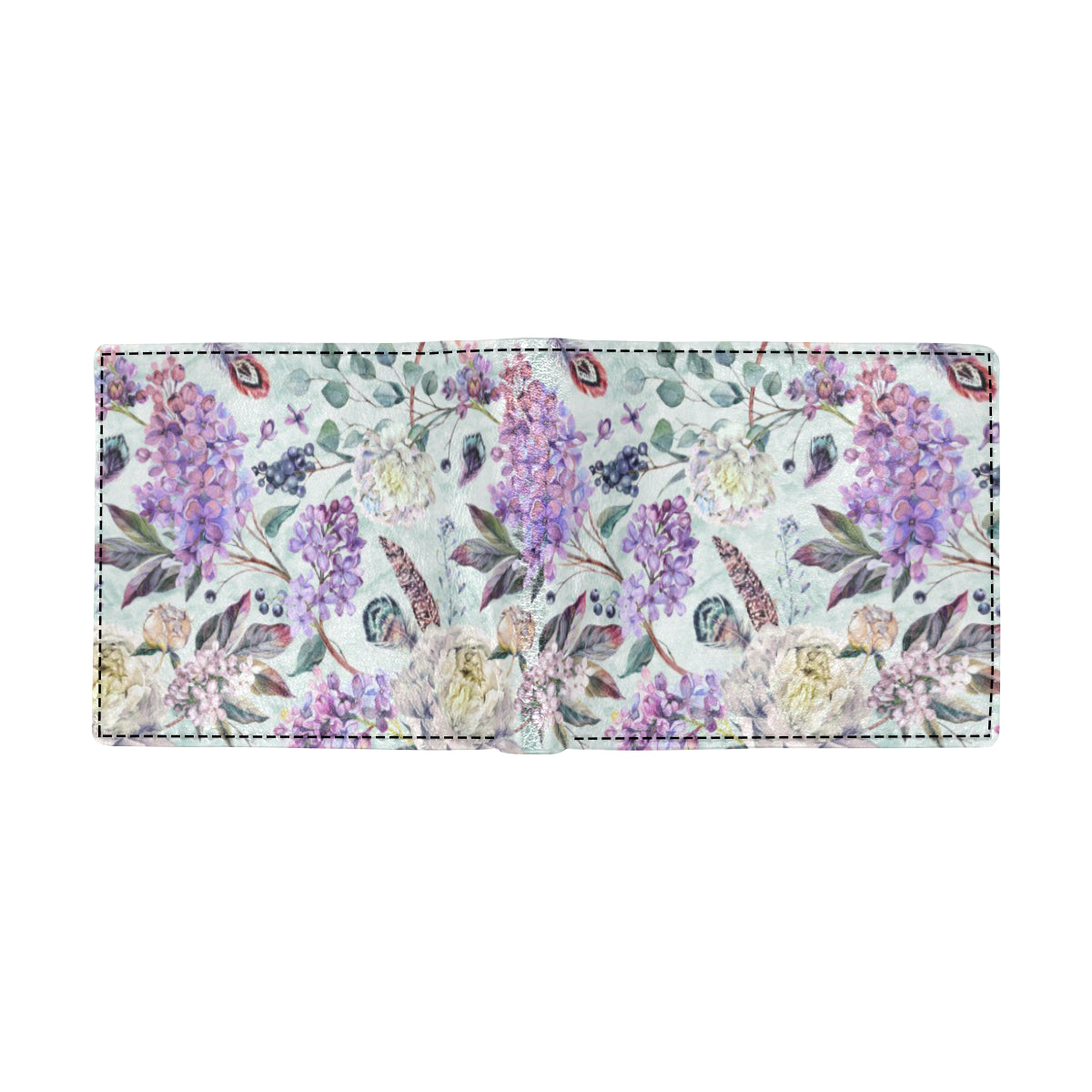 Lilac Pattern Print Design LI06 Men's ID Card Wallet