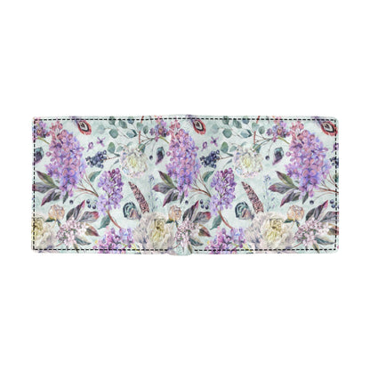 Lilac Pattern Print Design LI06 Men's ID Card Wallet