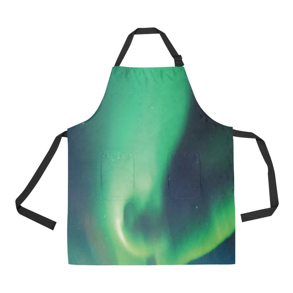 Aurora Borealis Pattern Print Design 04 Apron with Pocket