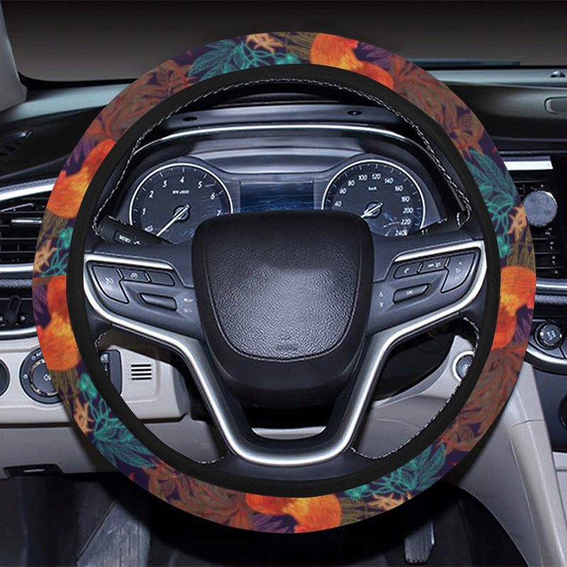 Rooster Print Style Steering Wheel Cover with Elastic Edge