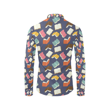 Book Pattern Print Design 01 Men's Long Sleeve Shirt