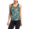 Tropical Palm Leaves Pattern Women's Racerback Tank Top