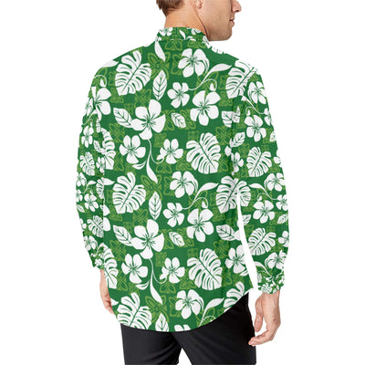 Hawaiian Themed Pattern Print Design H016 Men's Long Sleeve Shirt