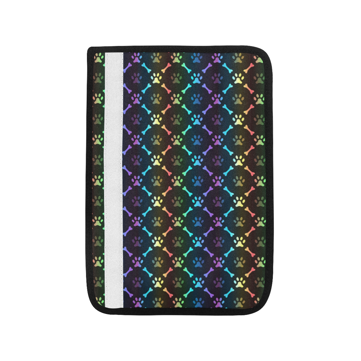 Paw Rainbow Pattern Print Design A01 Car Seat Belt Cover