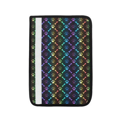 Paw Rainbow Pattern Print Design A01 Car Seat Belt Cover