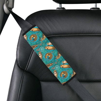 Sea Otter Pattern Print Design 01 Car Seat Belt Cover