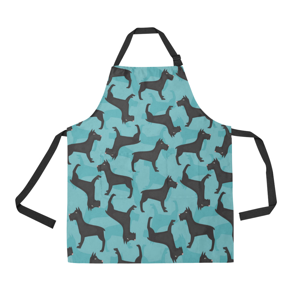 Schnauzers Pattern Print Design A01 Apron with Pocket
