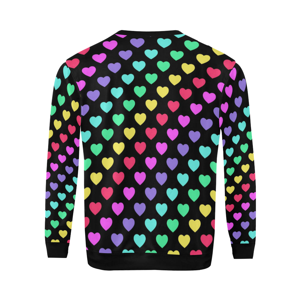 Heart Rainbow Pattern Print Design HE02 Men Long Sleeve Sweatshirt